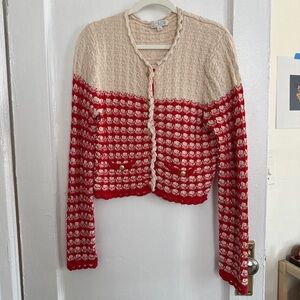 J. Crew Cream Textured Knit Top